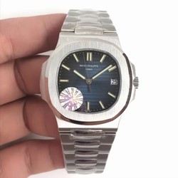 Patek Philippe Nautilus Jumbo 5711 PF 1:1 Best Edition Blue Textured Dial on SS Bracelet A324 Clone